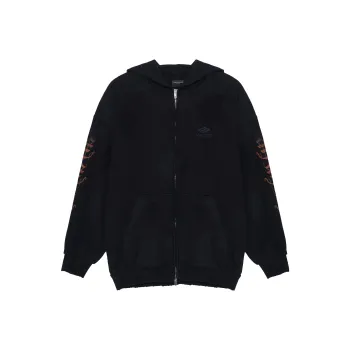 Balenciaga Heavy Metal Zip Up Small Fit Hoodie