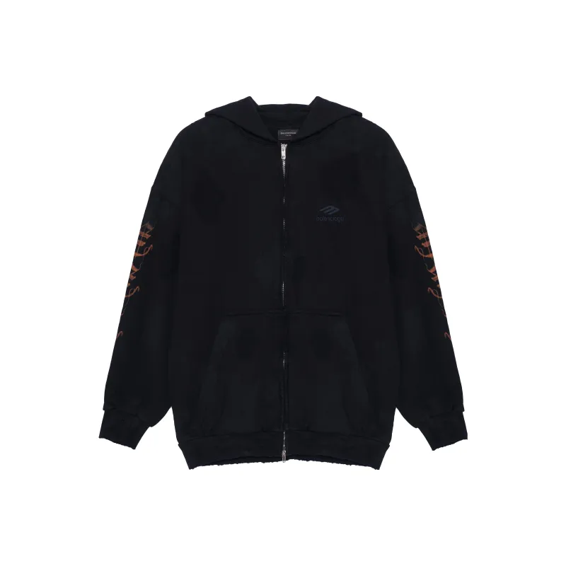 Balenciaga Heavy Metal Zip Up Small Fit Hoodie-0