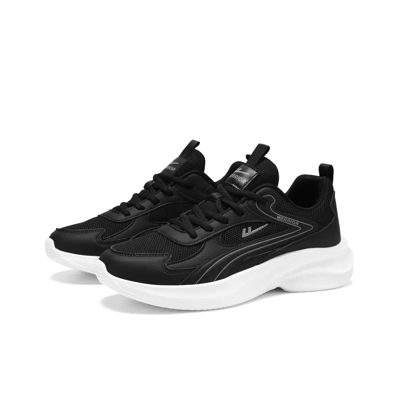 WARRIOR Running Shoes Men Low Top Black/White/White/Gray/White/Moon/Orange-1