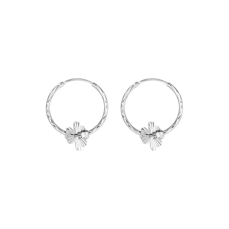 AITAO Foot Silver 990 Sterling Silver Hoop Earrings Unisex-5