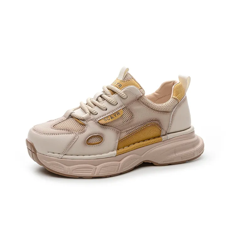 The Mystery Of Glamour Breathable Height Increasing Low Top Chunky Sneakers Women's-0