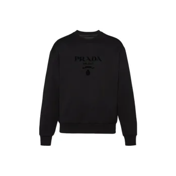 PRADA Chenille Logo Crewneck Sweatshirt