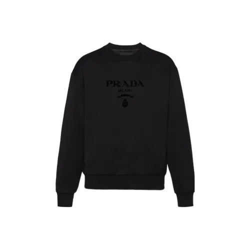 PRADA Chenille Logo Crewneck Sweatshirt
