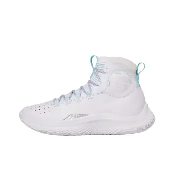 Under Armour Curry 4 Anti Slip Wear Resistant High Top Basketball Shoes Unisex White