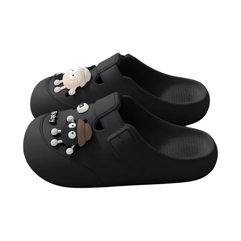 LUNNIFEIYA Women's Slip Resistant Platform Home Lazy Closed Toe Slippers Khaki, White, Black-6