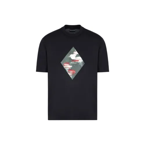 EMPORIO ARMANI Asv Lyocell blend Jersey T shirt With Abstract Print