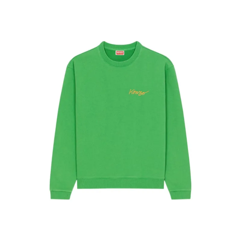 KENZO Poppy Flower Series Sweatshirts Men Green-0