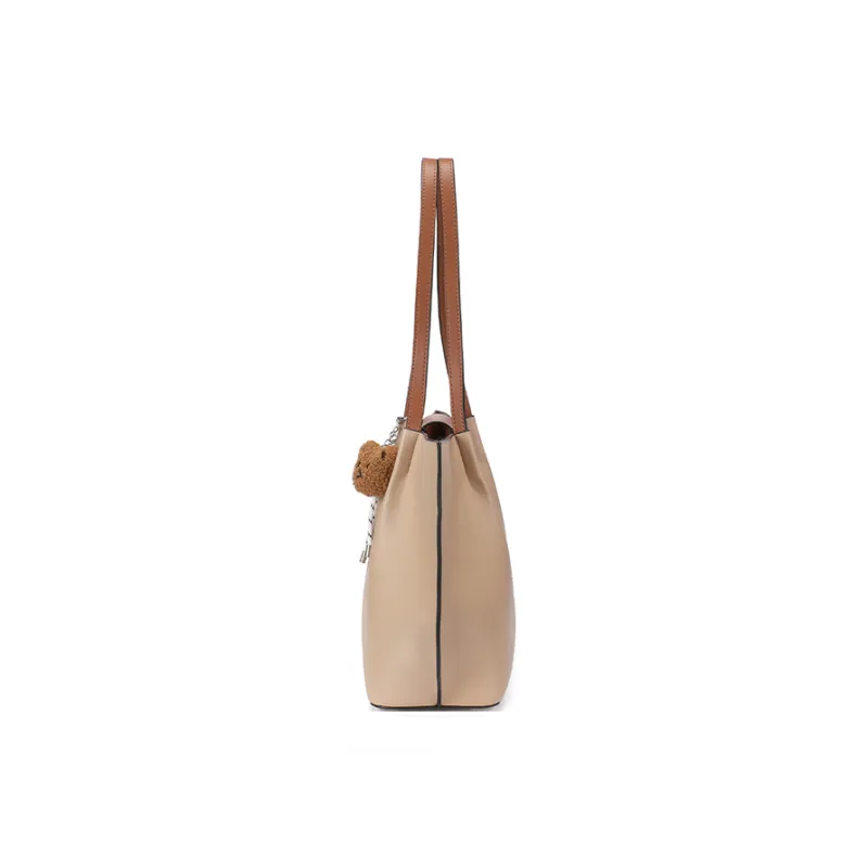 RED DRAGONFLY Split Cow Leather With Microfiber Synthetic Leather Shoulder Bag Regular Women's Camel-2