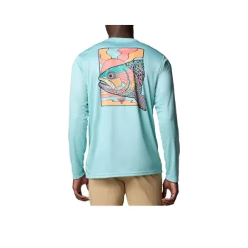 Columbia PFG Terminal Tackle Fish Shine T-Shirt Men's Blue