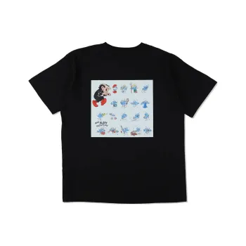 The Smurfs X WIND AND SEA Blue Elf Co-branded Edition T-Shirts Unisex Black