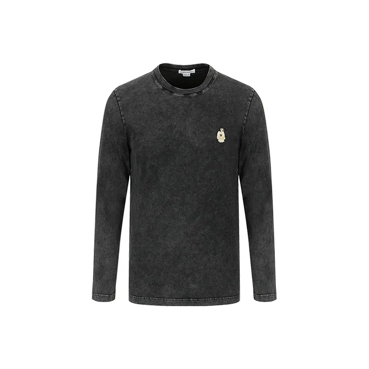 URBAN REVIVO T Shirts Men Jet Black Heather Gray-0