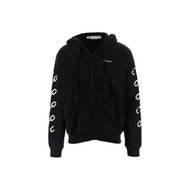 OFF WHITE Chain Arrow Slim Zip Hoodie-0