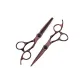 Dark Red Flat Scissors+Tooth Scissors
