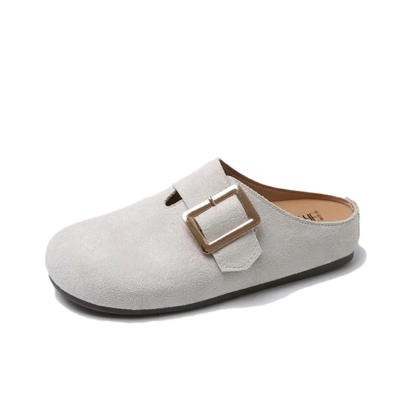 GESHE Rubber Sole Abrasion Resistant Slip Resistant Wrap toe Slippers Women's-3