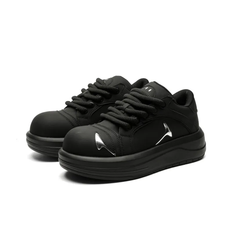 KUNGFUDEER Doll Plan Slip Resistant Height Increasing Low Top Skateboard Shoes Unisex-5