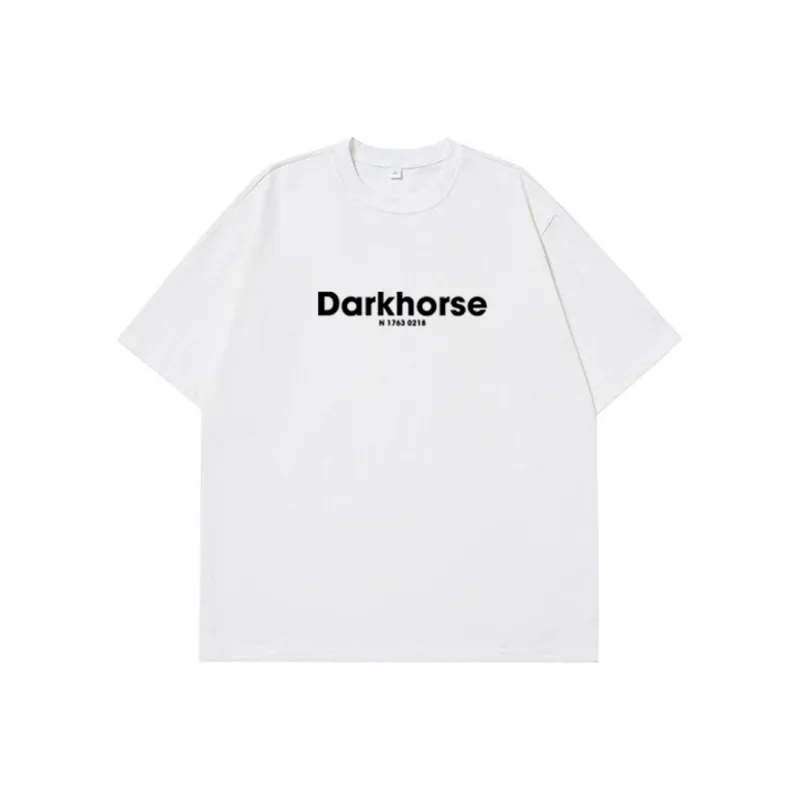 DARK HORSE Korean Fashion Print Heavyweight Short Sleeved T Shirts Unisex-0