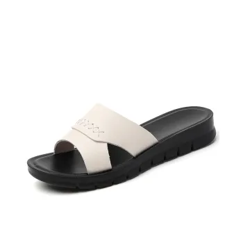 Reivanti PU Polyurethane Slip Resistant Slide Slippers Women's Beige
