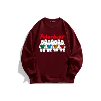 POLAR BEAR Sweatshirt Unisex Burgundy