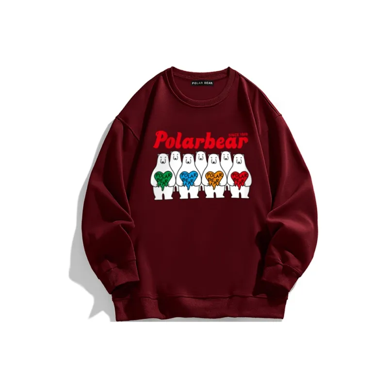 POLAR BEAR Sweatshirt Unisex Burgundy-0