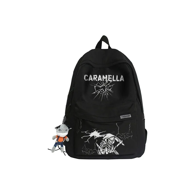 Caramella Nylon Backpack Regular Unisex Black/White-6