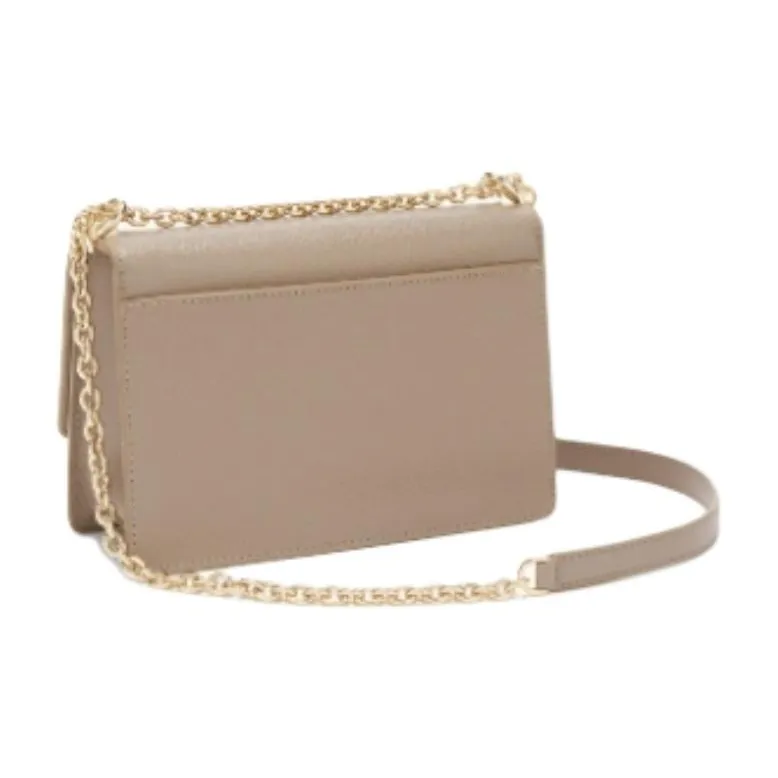 Furla 1927 Collection Leather Shoulder Bag Mini Women's Mud Gray-1