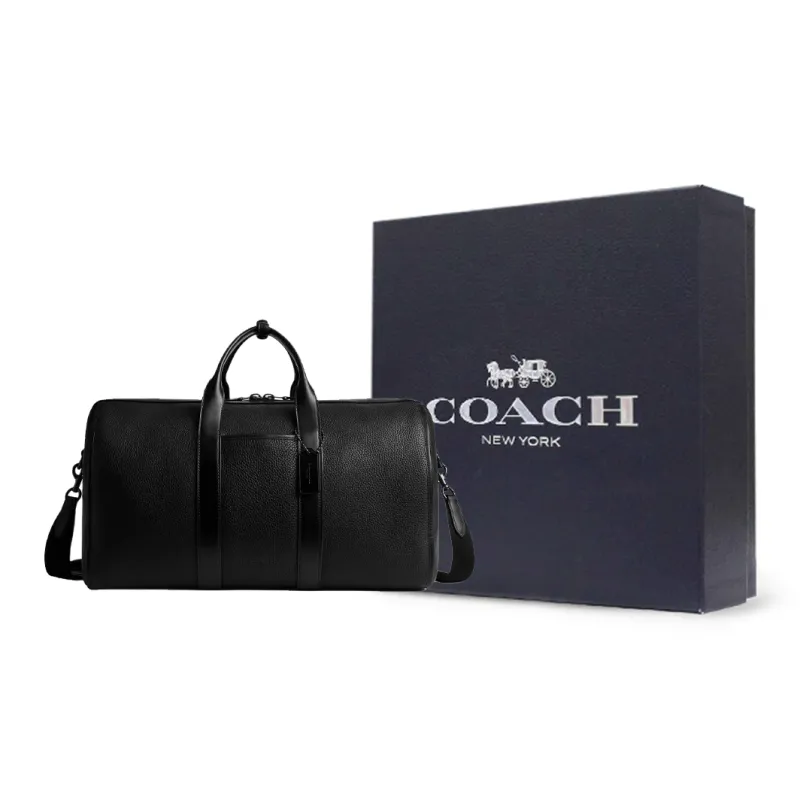 COACH Gotham Eggstone Grain Leather Portable One Shoulder Travel Bag Large Size Men's Black-5