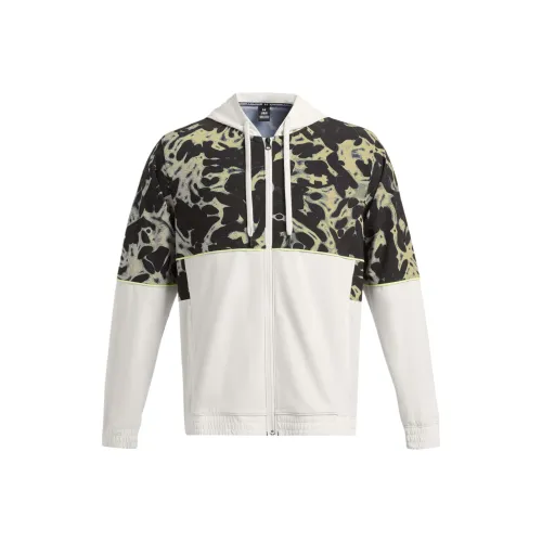 Under Armour Baseline Jacket Men's White Vintage Green Print