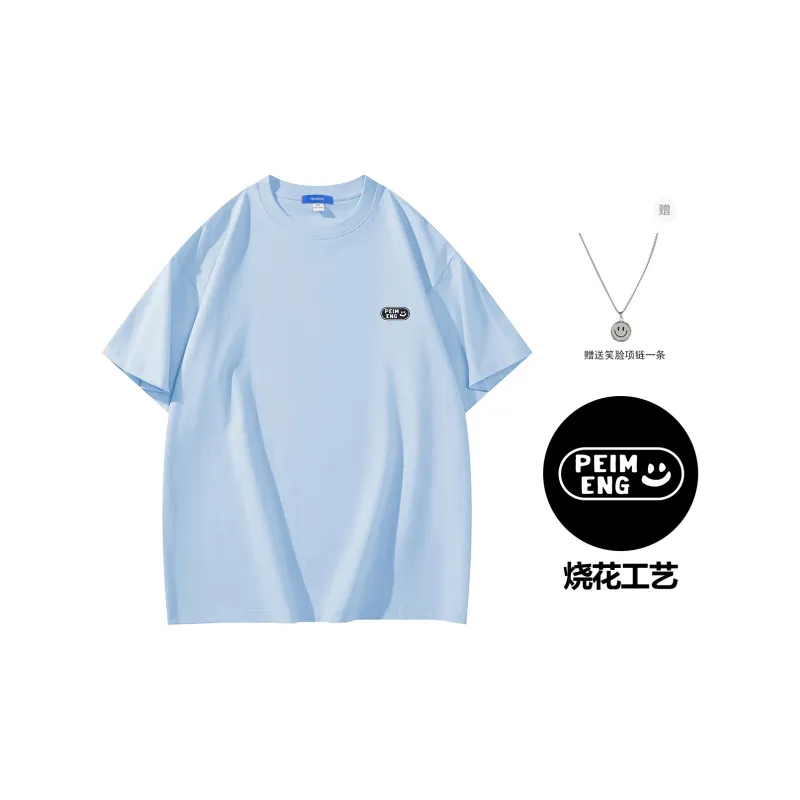 PEIMENG Short Sleeved T Shirts Unisex Comes With Necklace-12