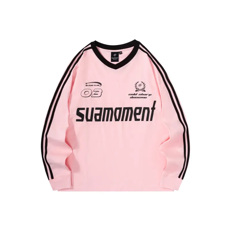Suamoment Long Sleeved T Shirt Sports Casual Loose Fit Top Unisex-2
