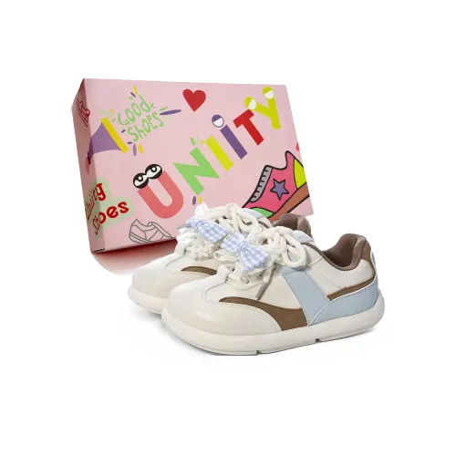 UNIITY Skateboard Shoes Women's Low Top Beige/Yellow Blue/Blue Brown