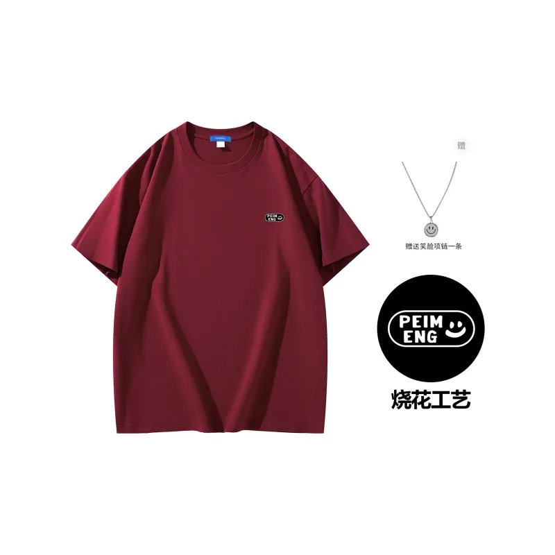 PEIMENG Short Sleeved T Shirts Unisex Comes With Necklace-10