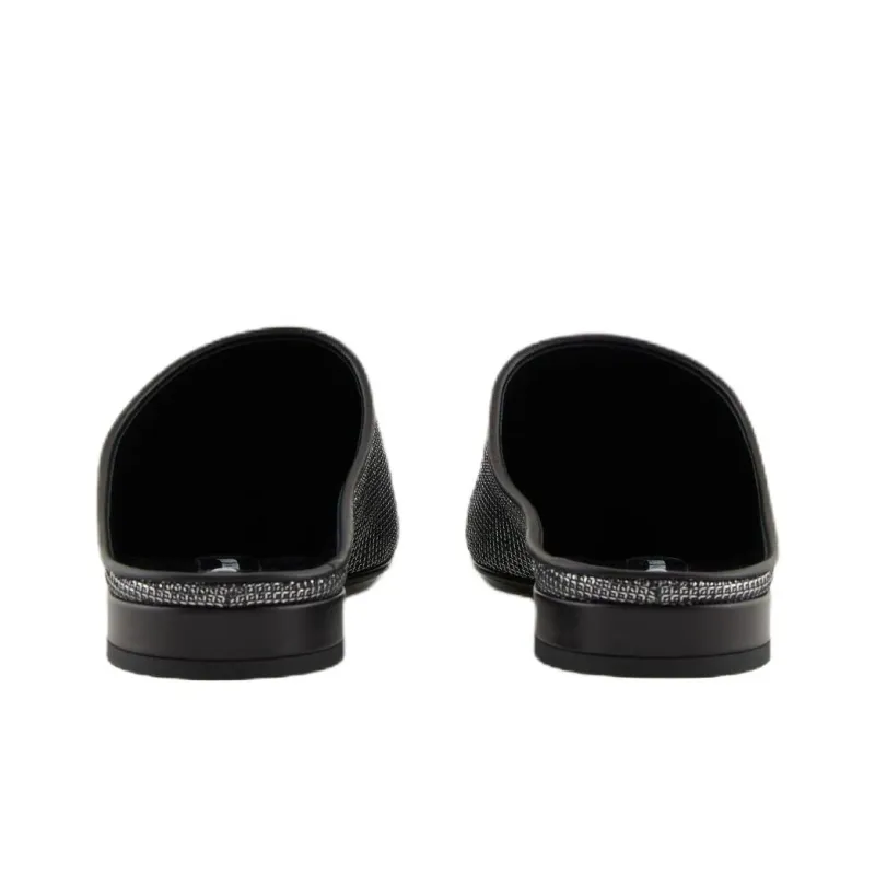 10 CORSO COMO x AMANI Wrap toe Slippers Women's Black Gray Color-4