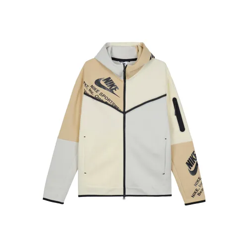 Nike Sportswear Tech Fleece Printed Full Zip Hoodie Light Bone/Coconut Milk/Sesame/Black