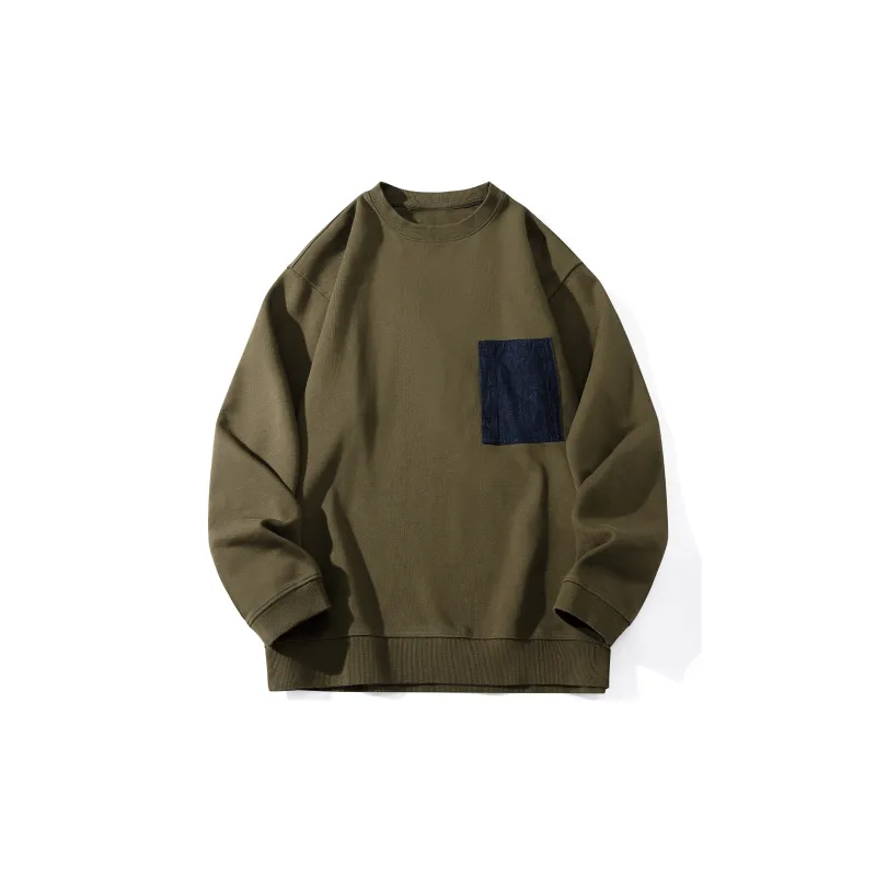 JIPIAO Sweatshirts Unisex Olive Brown-0