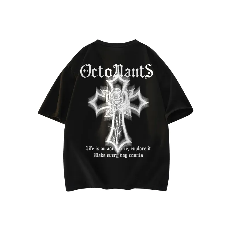 Small Columns Under The Sea T Shirt Unisex White Black-4