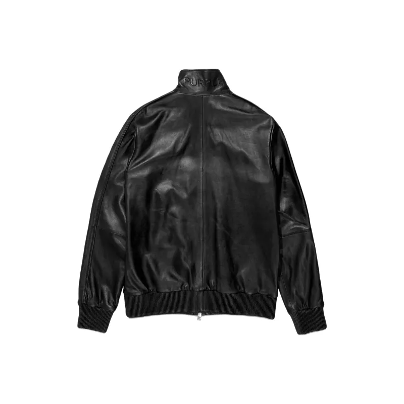 PURPLE BRAND Zipped Leather Jacket-1