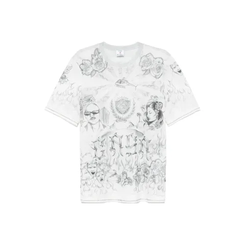CASABLANCA Tattoo print Mesh T shirt