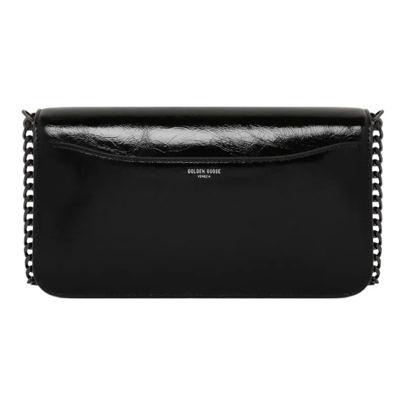 Golden Goose Cow Leather Shoulder Bag Women's Black-2