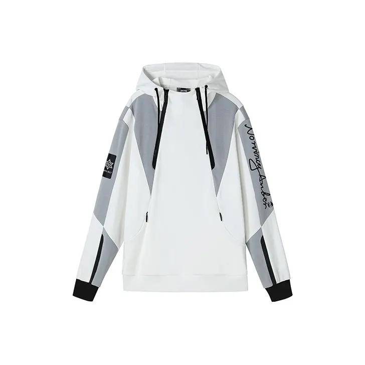 NORVINCY Breathable Letter Print Color Blocking Half Open Collar Sweatshirt Unisex-3