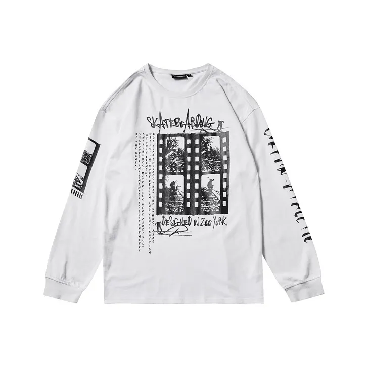 Zoo York Crew Neck Loose Fit Sweatshirt Fall Unisex White-0