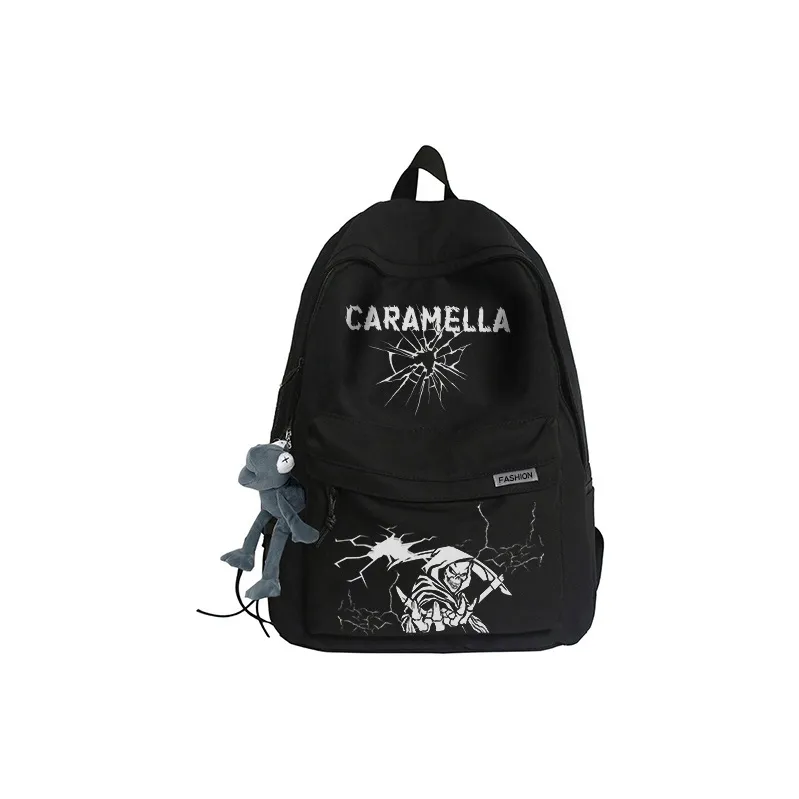 Caramella Nylon Backpack Regular Unisex Black/White-5