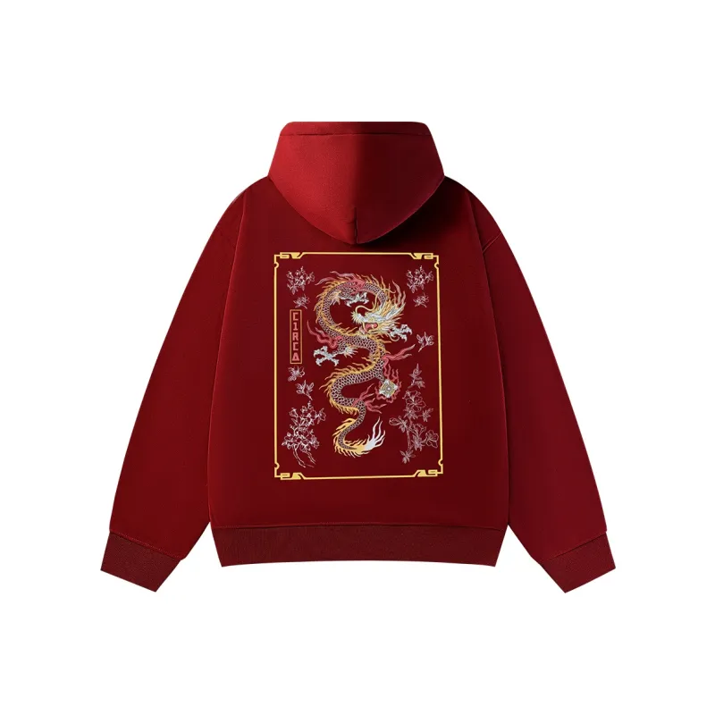 C1RCA Vintage Dragon Totem Dragon Pattern Logo Letter Classic Print Sweatshirt Unisex-15