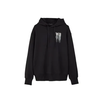 Y 3 Logo Printed Drawstring Hoodie