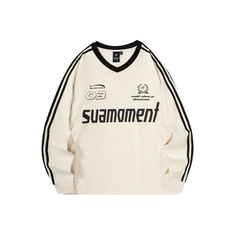 Suamoment Long Sleeved T Shirt Sports Casual Loose Fit Top Unisex-4