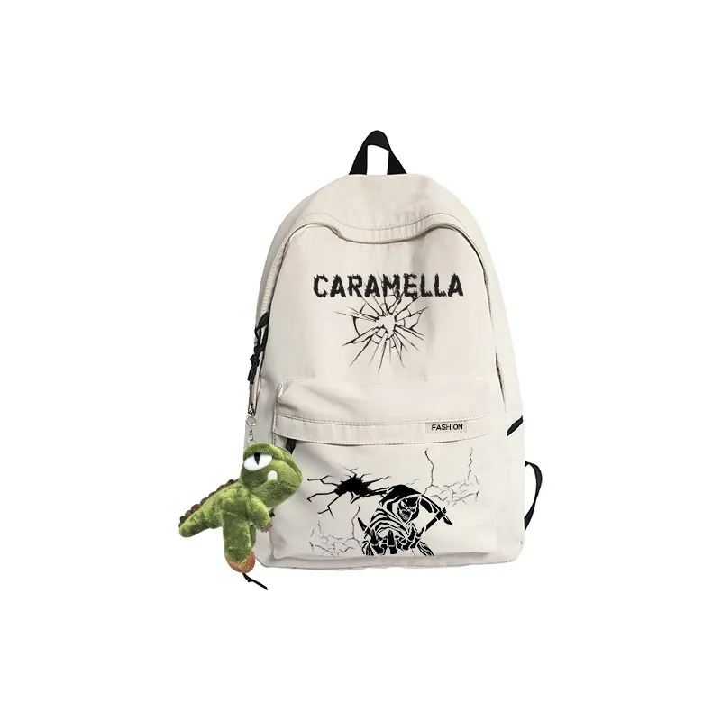 Caramella Nylon Backpack Regular Unisex Black/White-11