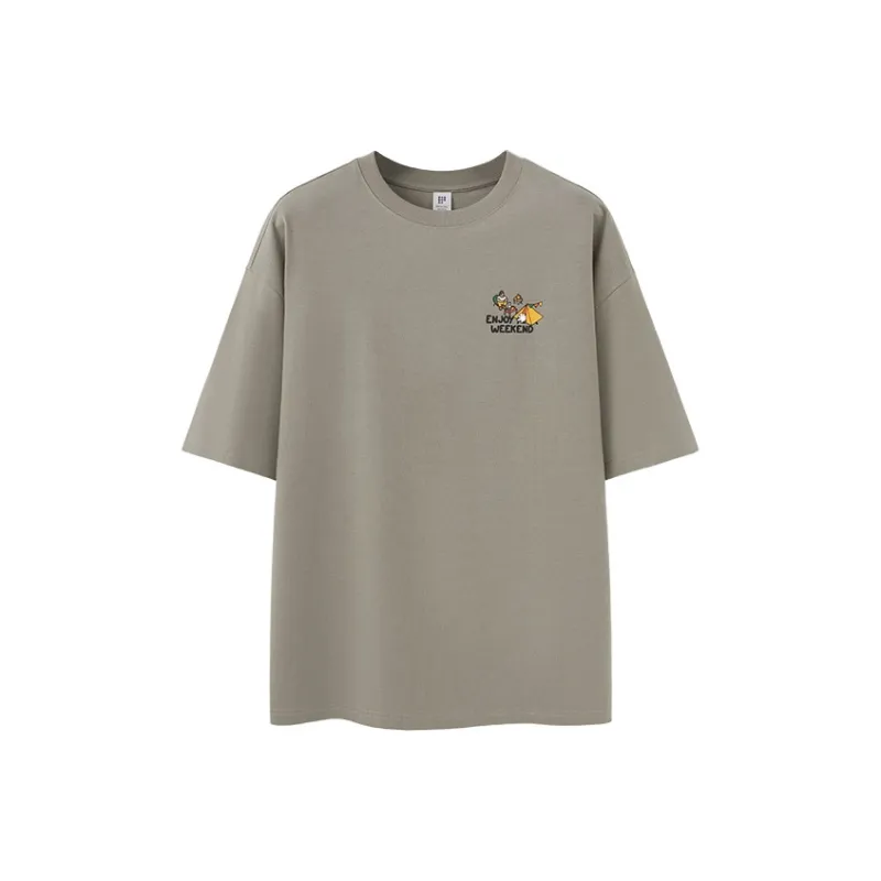 M MAICCO T Shirt Unisex White/Wind Sand Khaki-2