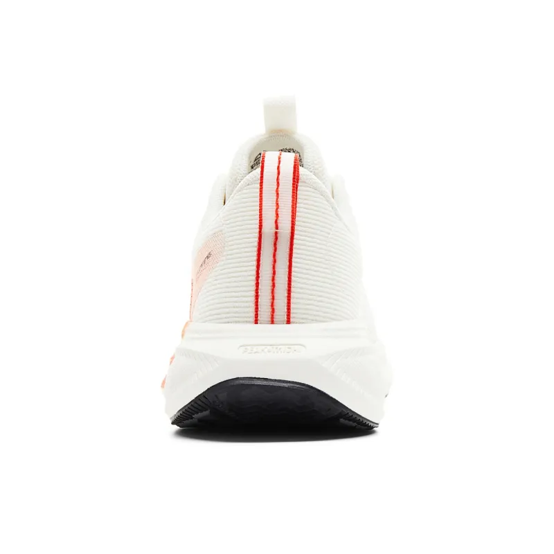 PEAK Cushioning Rebound Abrasion Resistant Lightweight Breathable Low Top Running Shoes Men's Milk White Orange-4