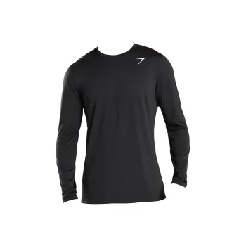 GYMSHARK Arrival Long Sleeve T-Shirt T-Shirt Men's Black