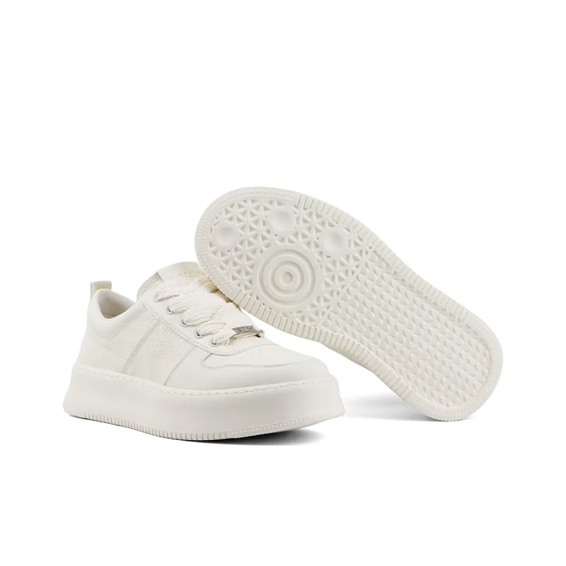Daying Lightweight Breathable Height Increasing Low Top Skateboard Shoes Men's White-5