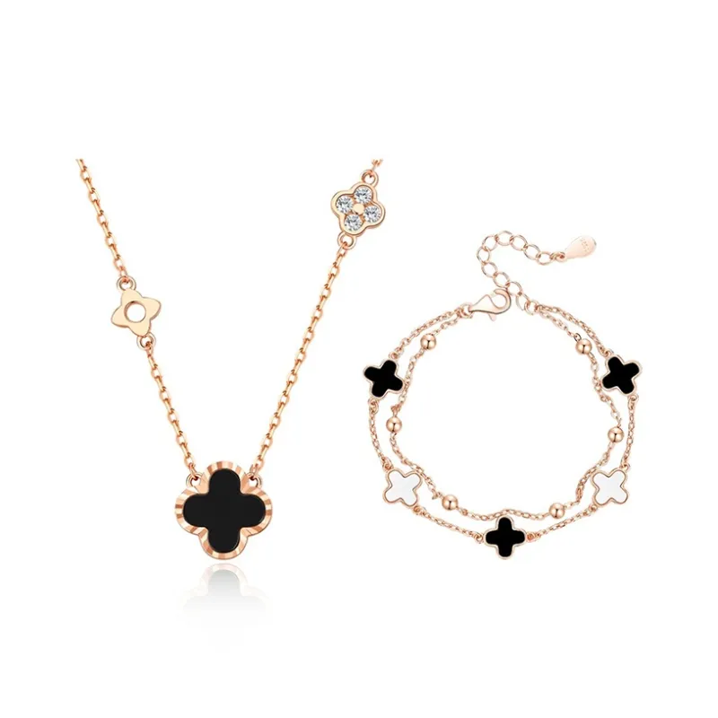 JOLLY NOTE Niche Design Double Layer Layering Adjustable Good Luck Bracelets Women's-0